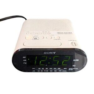 Sony Dream Machine ICF-C218 White Clock Radio Tested And Work Alarm Clock